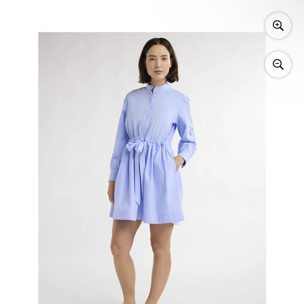 Free Assembly Blue Shirt Mini Dress